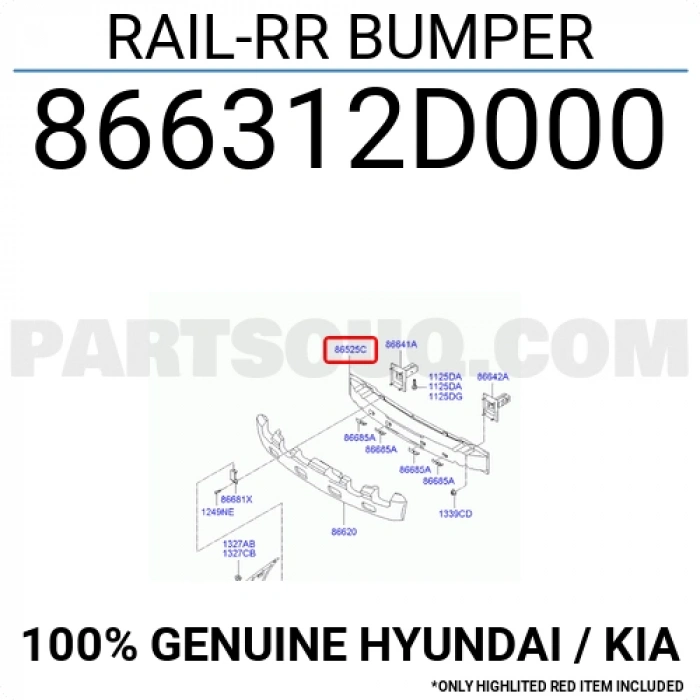 Hyundai Elantra Arka Tampon Demiri 2000-2003 (Oem No:  866312D000)