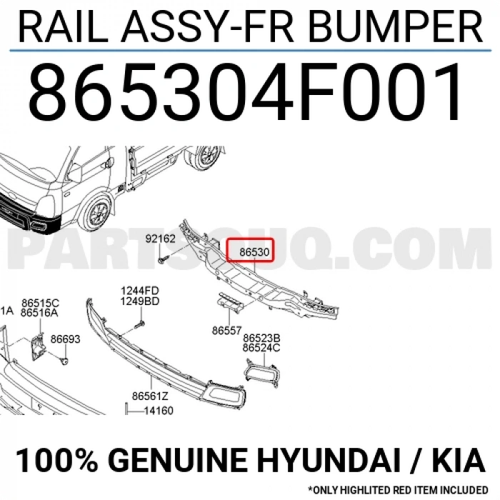 Hyundai  H1 00/Porter Ön Tampon Demiri 2004- (Oem No:  865304F001)