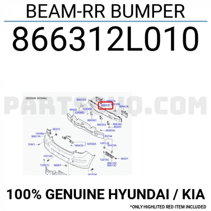 Hyundai İ30 Arka Tampon Demiri 2007  (Oem No:  866312L010)