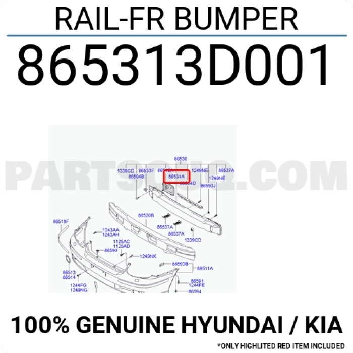 Hyundai Sonata Ön Tampon Demiri 2006 (Oem No:  865313D001)