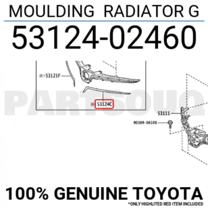 Corolla 2019- Panjur Bandı Nikelaj Sağ Oem No (53124-02460)