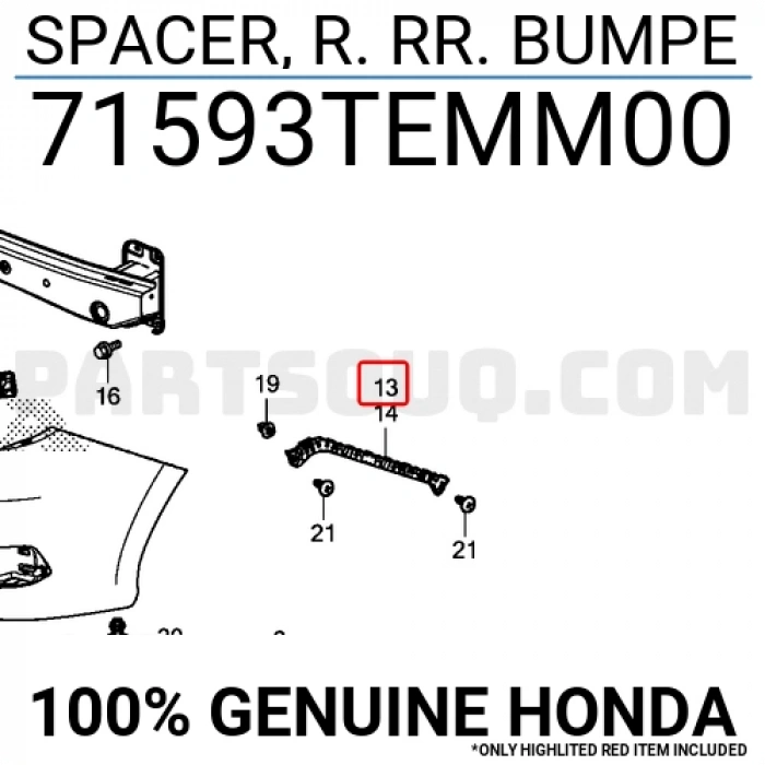 Tampon Braketi Civic Arka 16-22 Fc5 Yan Sağ (Oem No:71593Temm00)
