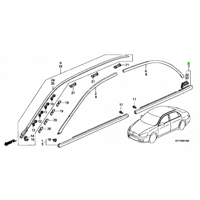 Cam Sıyırıcı Accord 2003-2008 Arka Sağ (Oem No:72910Sdaa01)