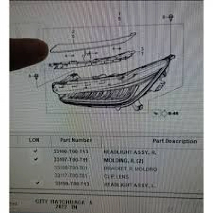 Far Üst Plastiği City 2022 Sonrası Sol (Oem No:33157T00T11)