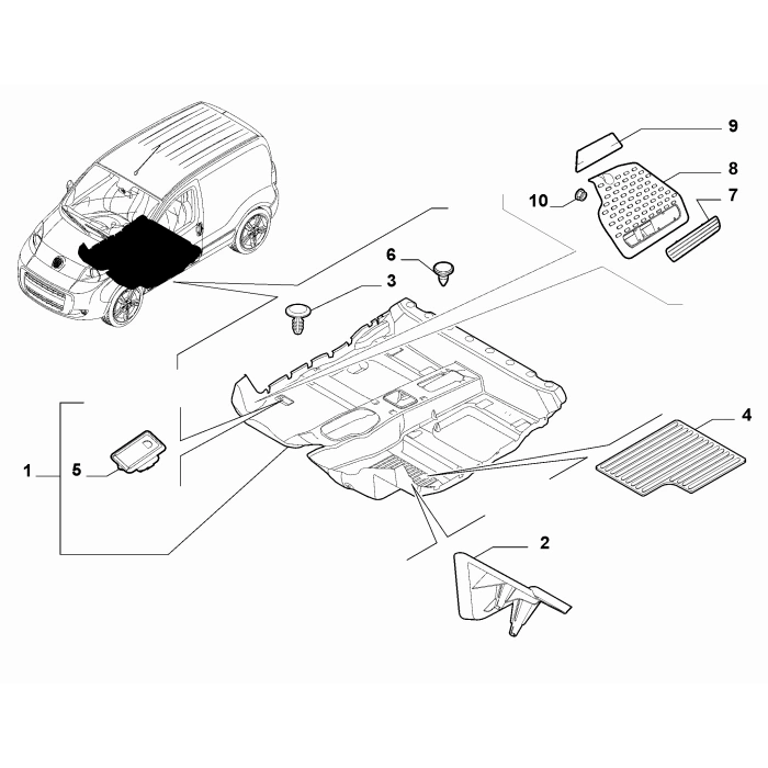 Fiorino 2007- Taban Halısı Oem No (735463837)
