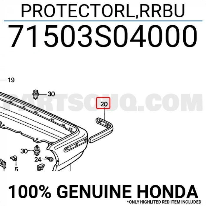 Tampon Bandı Civic Arka  1996-1998 Sol Sedan (Oem No:71503S04000)