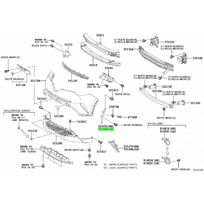 Toyota Chr Ön Tampon Braketi Köşe Sol 2015- (Oem No:  52146F4030)