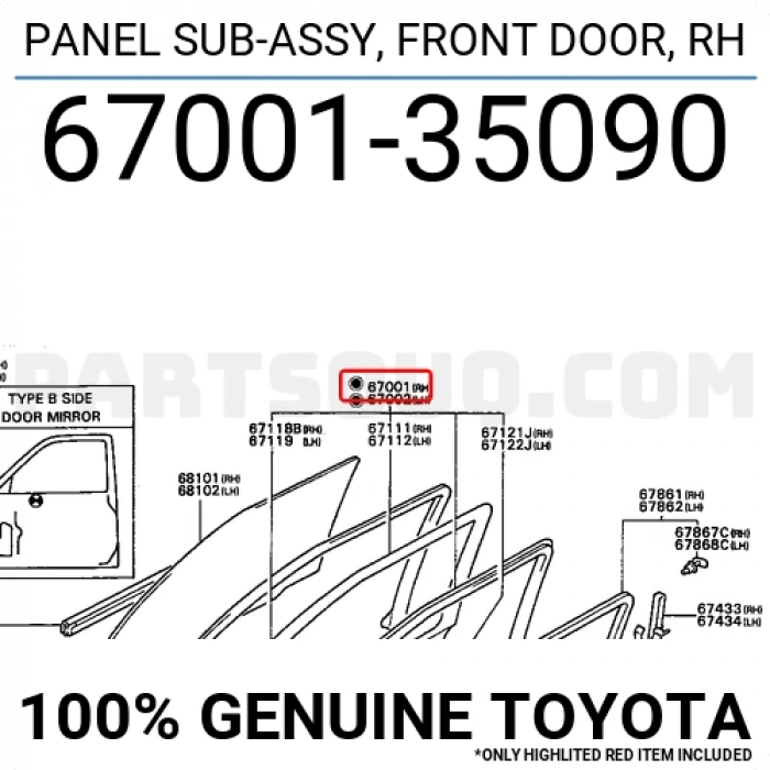 Toyota Hilux Ln85 Ön Kapı Sağ 1989-1997 (Oem No:  6700135090)