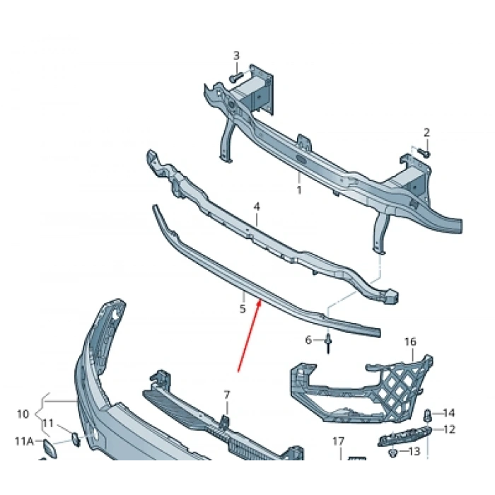 Volkswagen Tiguan Ön Tampon Demiri Alt 2015- (Oem No:  5Na807651D)