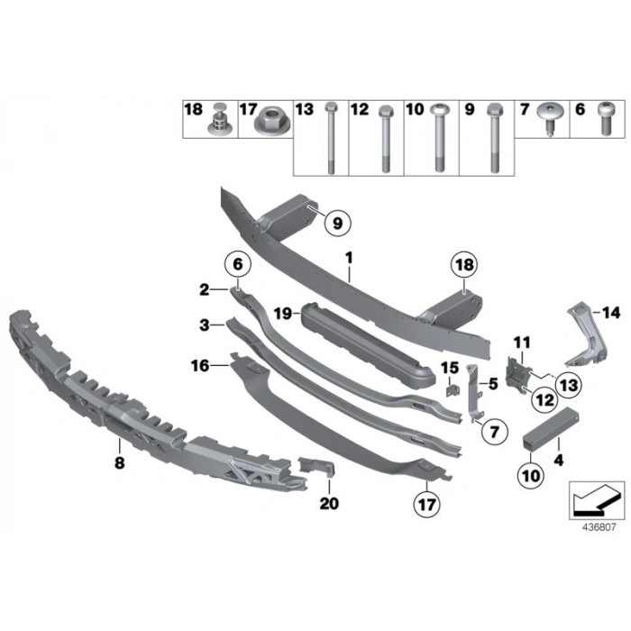 Bmw 5 Serı- 5 Serisi- 2010-2016; Ön Panel Alt Parça Orta (M Paket) (Tampon Taşıyıcısı) Oem No: (51118037631)