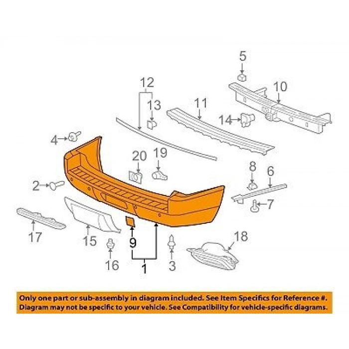 Cadıllac Escalade- 2007-2011; Arka Tampon Oem No: (20951798)