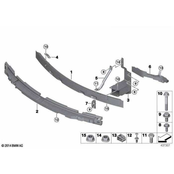 Bmw X5 X5 F16 Ön Tampon Braketi Sol 2013- (Oem No:  51117315959)