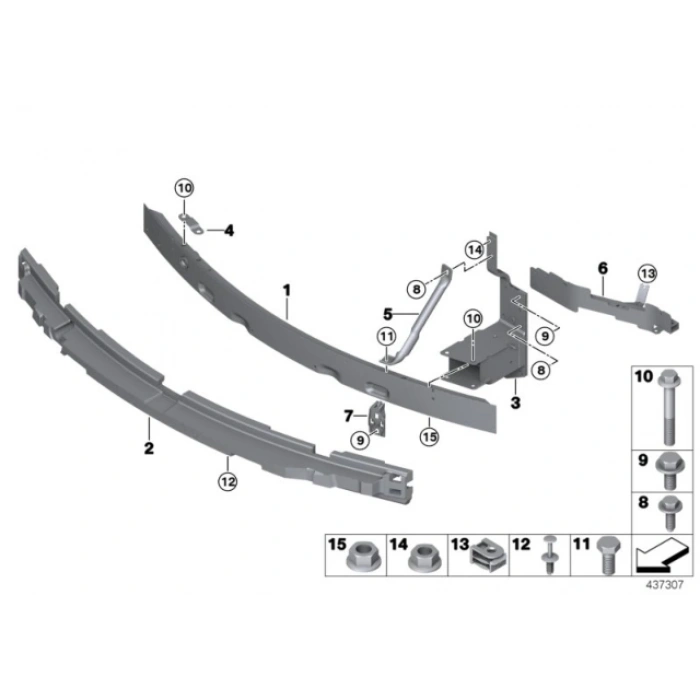 Bmw X5 X5 F16 Ön Tampon Braketi Sağ 2013- (Oem No:  51117315960)