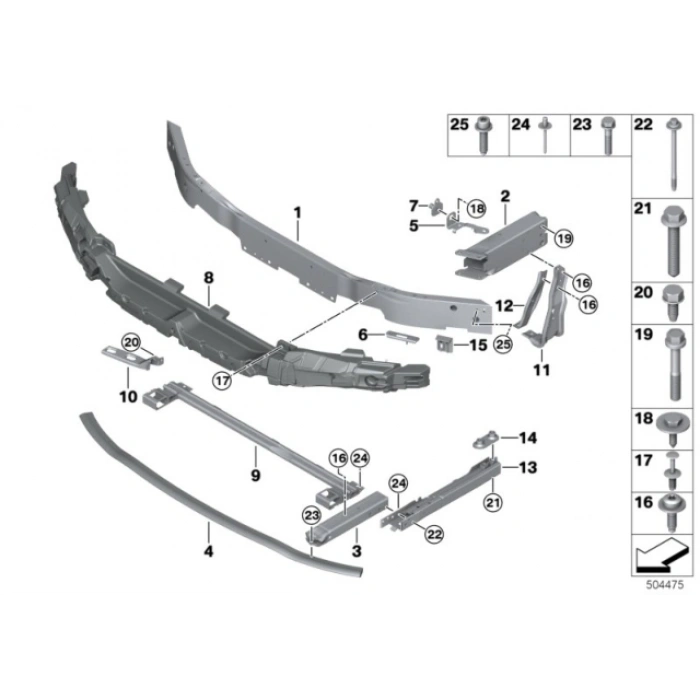 Bmw 1 Serisi Ön Tampon Demiri Aluminyum 2020- (Oem No:  51117459883)