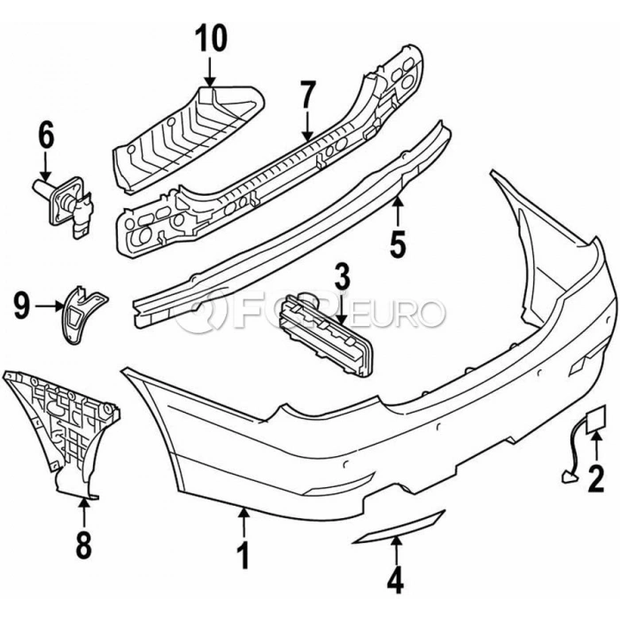 Bmw 5 Serisi Arka Tampon Braket Sağ 2003- 2007 (Oem No:  51127033716)