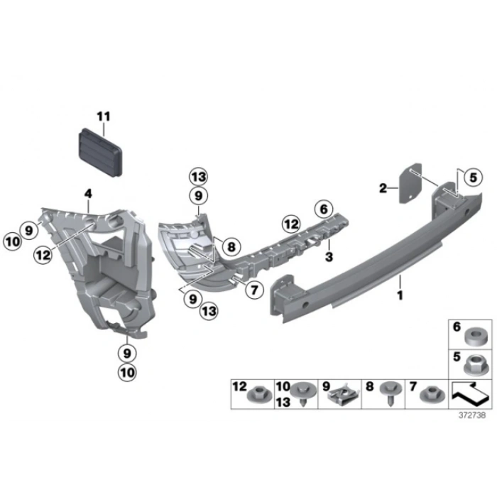 Bmw X3 X3 Arka Tampon Braketi Sağ 2010- (Oem No:  51127210078)