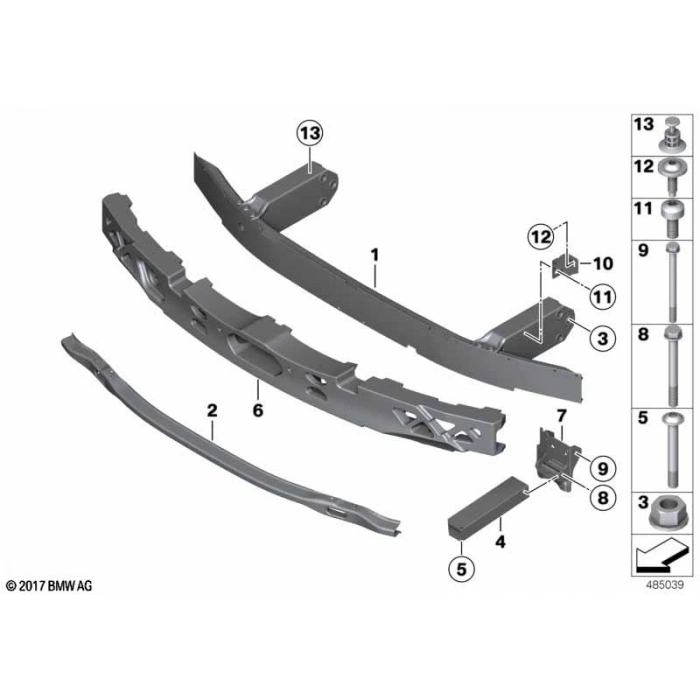 Bmw F 2007 Ön Tampon Braketi 5 Kapı Sol 2010- (Oem No:  51647247665)