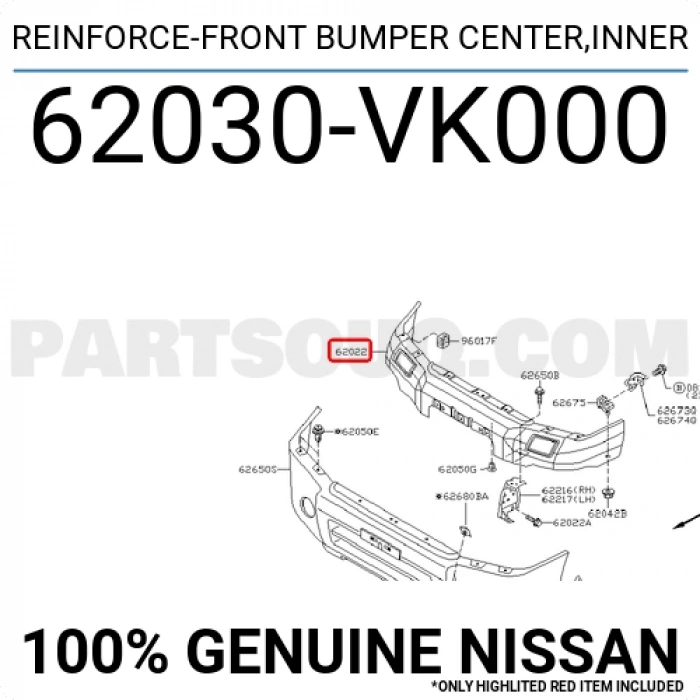 Nissan Pıckup D22 Ön Tampon Demiri 2X2 2004-2005 (Oem No:  62030Vk000)