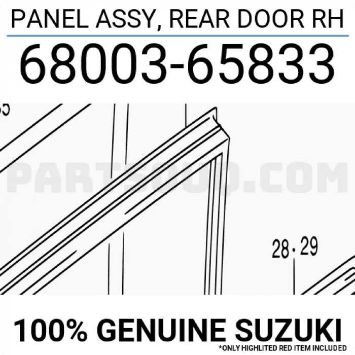 Suzuki Grand Vitara Arka Kapı Sağ 2007  (Oem No:  68003-65833)