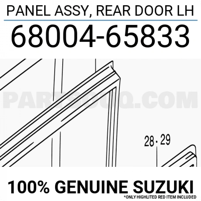 Suzuki Grand Vitara Arka Kapı Sol 2007  (Oem No:  68004-65833)