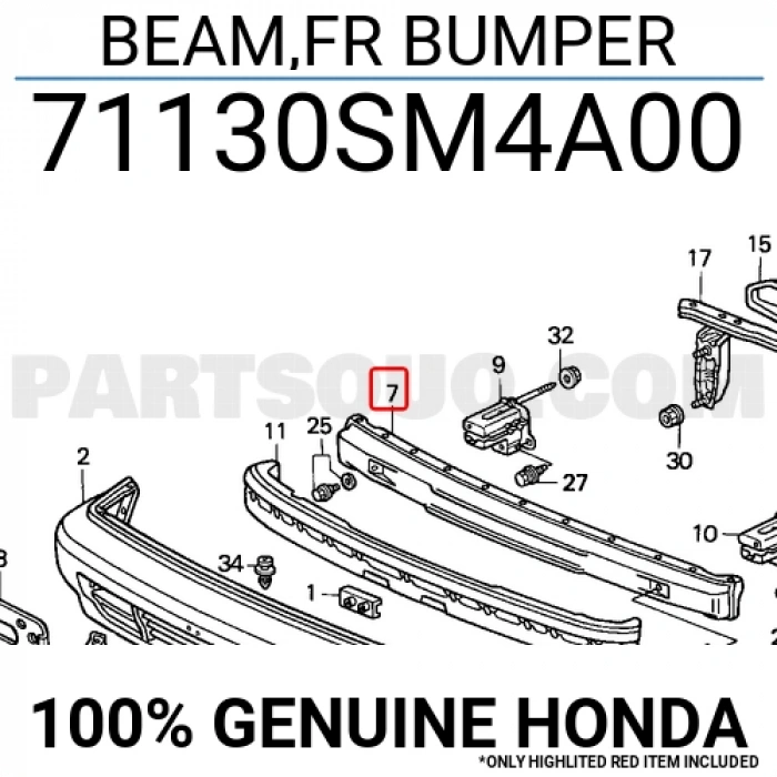 Honda Accord Ön Tampon Demiri 1990--1993 (Oem No:  71130Sm4A00)