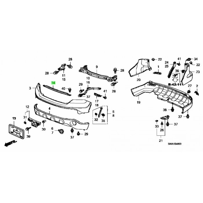 Honda Crv Ön Tampon Demiri Üst 2007- (Oem No:  71146Swa000)