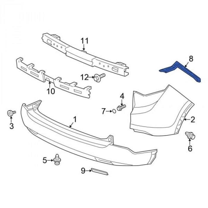 Honda Crv Arka Tampon Braketi Sağ 2012- (Oem No:  71593T0Aa01)
