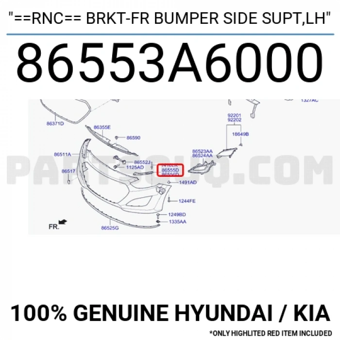 Hyundai İ30 Ön Tampon Braketi Sol 2007-- (Oem No:  86553A6000)