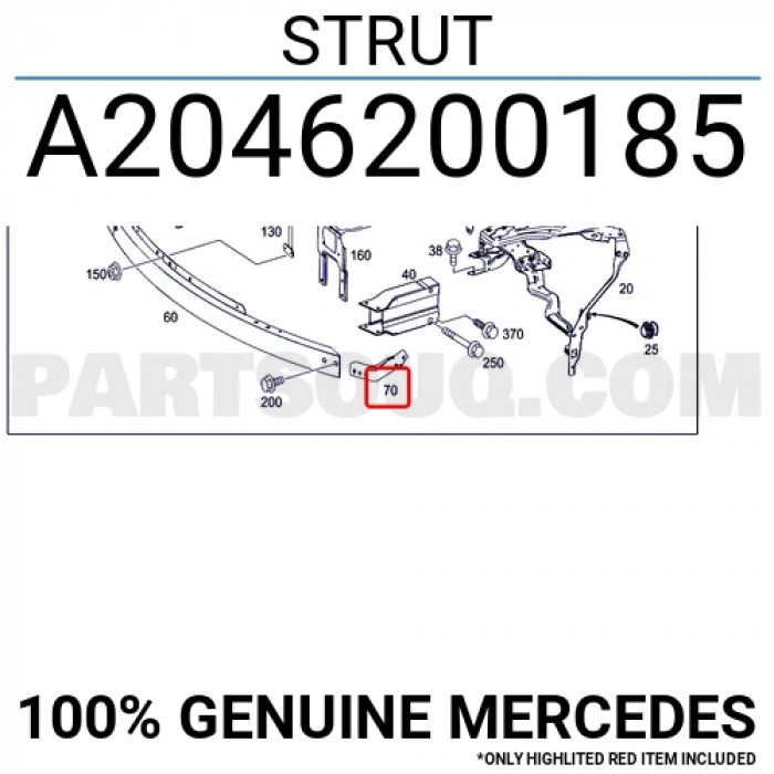 Mercedes C Class Ön Tampon Demiri Demiri Sol 2007  (Oem No:  A2046200185)