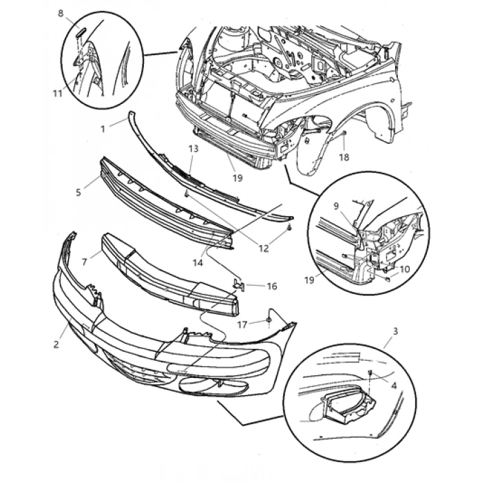 Chrysler Pt- Cruıser- 2001-2005; Ön Tampon Demiri (Tw) Oem No: (5288789Ac)