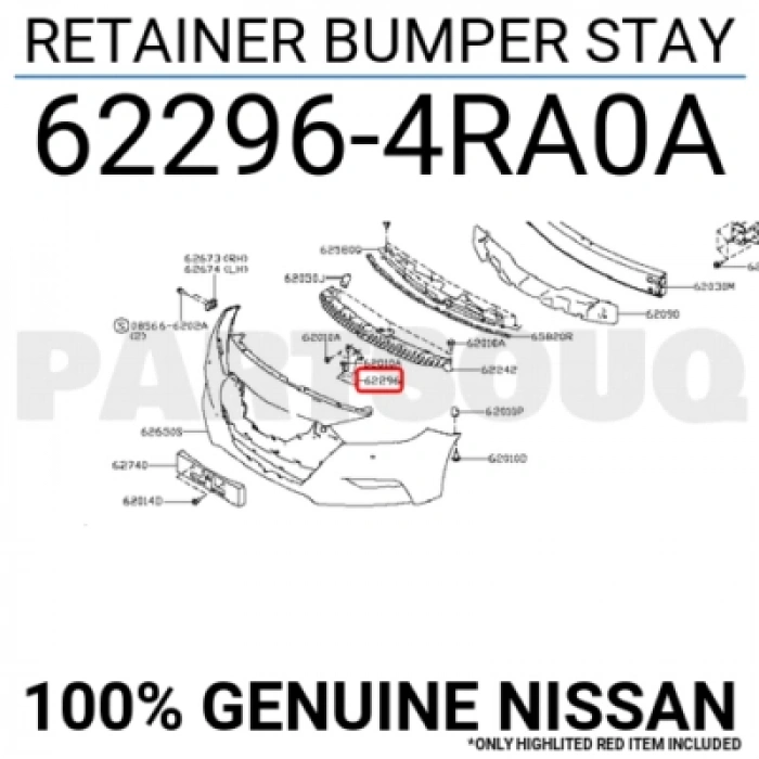 Nissan Maxima- 2015-2018; Ön Tampon Braketi Orta (Tw) Oem No: (622964Ra0A)
