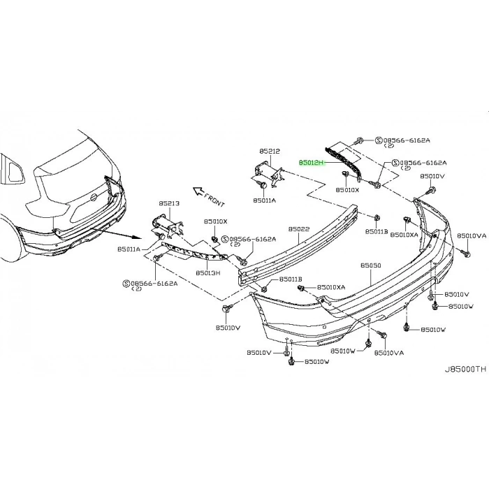 Nissan X Traıl- 2013-2016; Arka Tampon Bağlantı Braketi Sağ Oem No: (85220-4Ce0A)