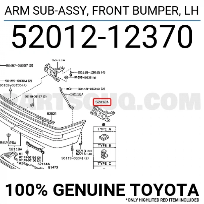 Tampon Demiri Corolla Ae92 Ön Sol Oem No: 52012-12370