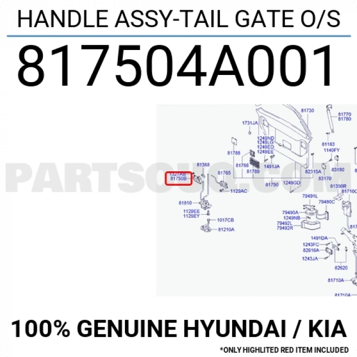 Bagaj Açma Kolu Starex  Oem No: 81750-4A001