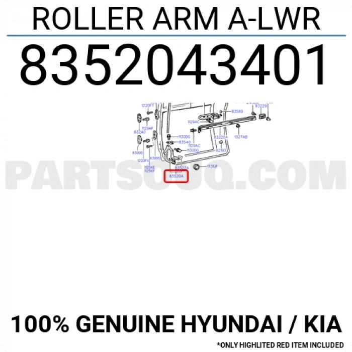 Kapı Rayı L300 H100 Alt Sağ  Oem No: 83520-43401