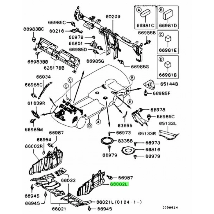 Karter Muhafaza Lancer 2003-2007 Yan Sol  Oem No: Mr479170