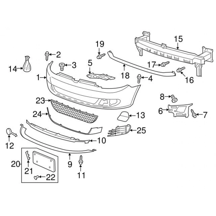 Volkswagen Golf 6 2009-2012 Ön Tampon Panjuru Üst (Gtı) (Tw) (Adet) (Oem No:5K0853655Ga7U)