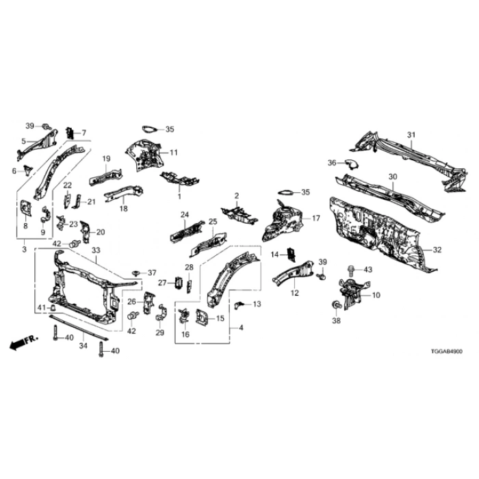 Honda Civic- Hb- 2016-2021  Ön Panel (Tyg) (Oem No:71410Tgga01)