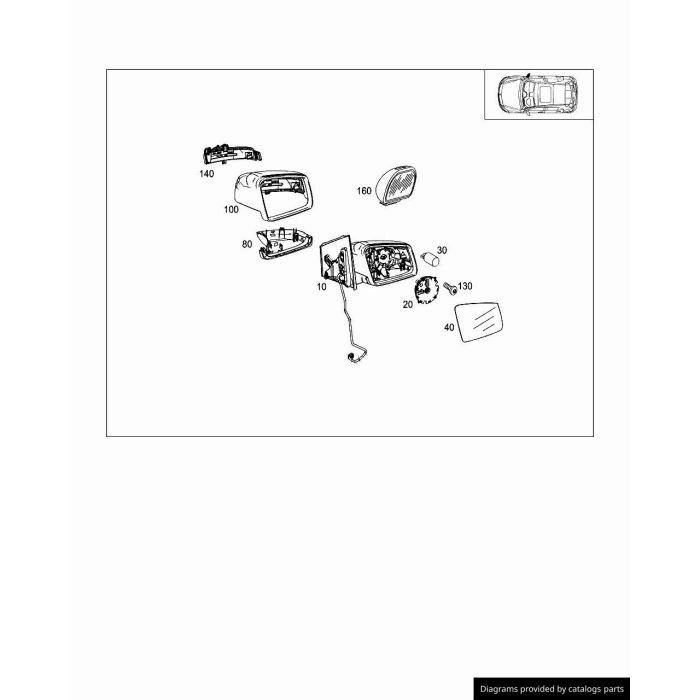 Mercedes A Class Elektrikli Katlanır Ayna 2012 Sonrası Astarlı Sinyalli Kör Noktalı Hafızalı Sağ (Oem No:A1768100676)