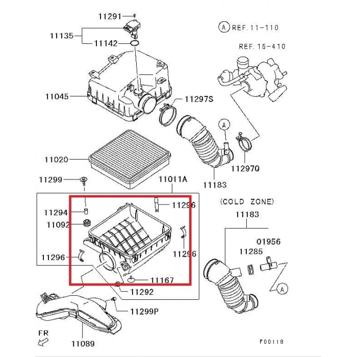 Mitsubishi L200 2006-2015 Pıck Up - Hava Filtre Kutusu Alt Parça (Orijinal) (Oem No: Mn135613T)