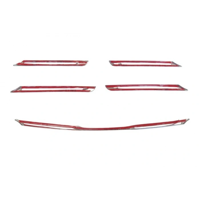 Renault Megane 4 2016-2020 - Sd/Hb - Ön Panjur Üst Çıtası Nikelajı Set (5 Parça) (Yapışkanlı) (Oem No: 7711823842)