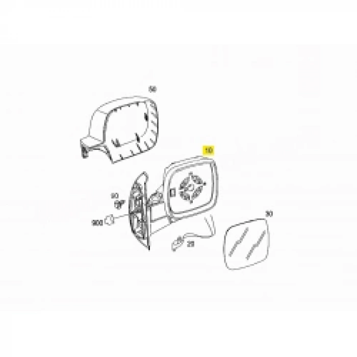 Mercedes W415 - Renault Kangoo - Çıtan (2013 Yılında Çıkan Kasa) - Dış Dikiz Aynası Sağ Kango 4-Cıtan Manuel Astarlı Ayna (Oem No: A4158100016)