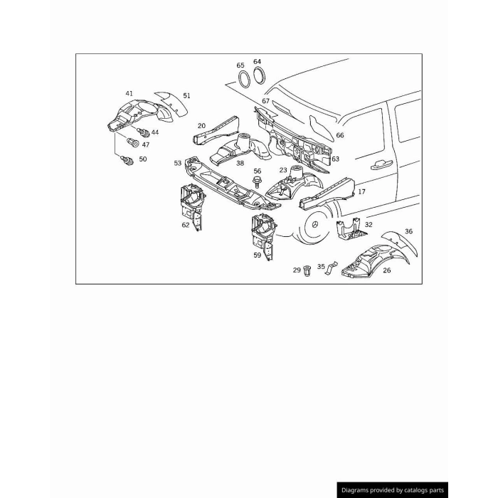 Mercedes Vito 1996-2004 W638 Arka Çamurluk Davlumbazı Sağ (Oem No: A6386110974)