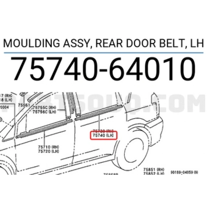 Toyota Corolla Verso - 2002-2006 Cam Sıyırıcı Dış Arka Sol (Oem No: 7574064010)