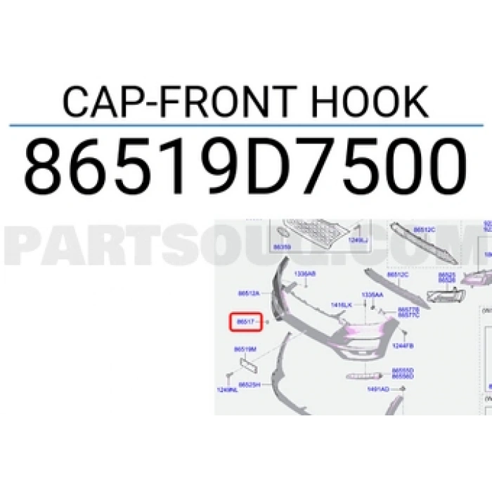 Hyundai Tucson 2018-2020 Çeki Demir Kapağı On Tampon (Oem No: 86519D7500)