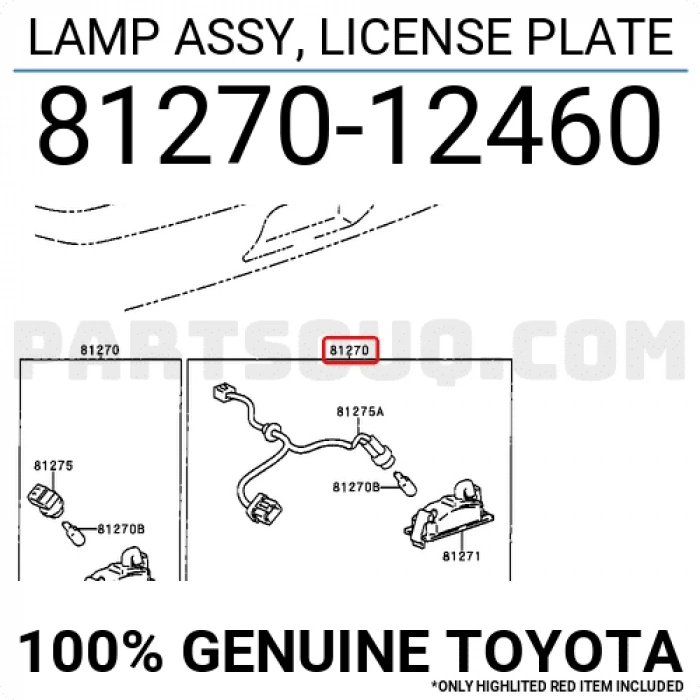 Toyota Corolla 1992-1997 Bakalit Plakalık Ae101 Arka (Oem No: 8127012460)