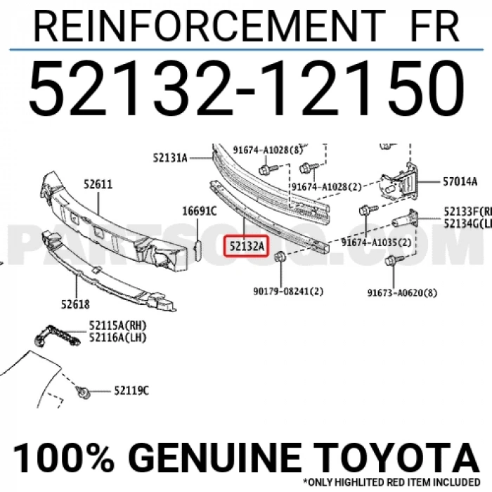 Toyota Corolla Hatchback (2020 Yılında Çıkan Kasa) Ön Tampon Demiri Alt (Oem No: 5213212150)