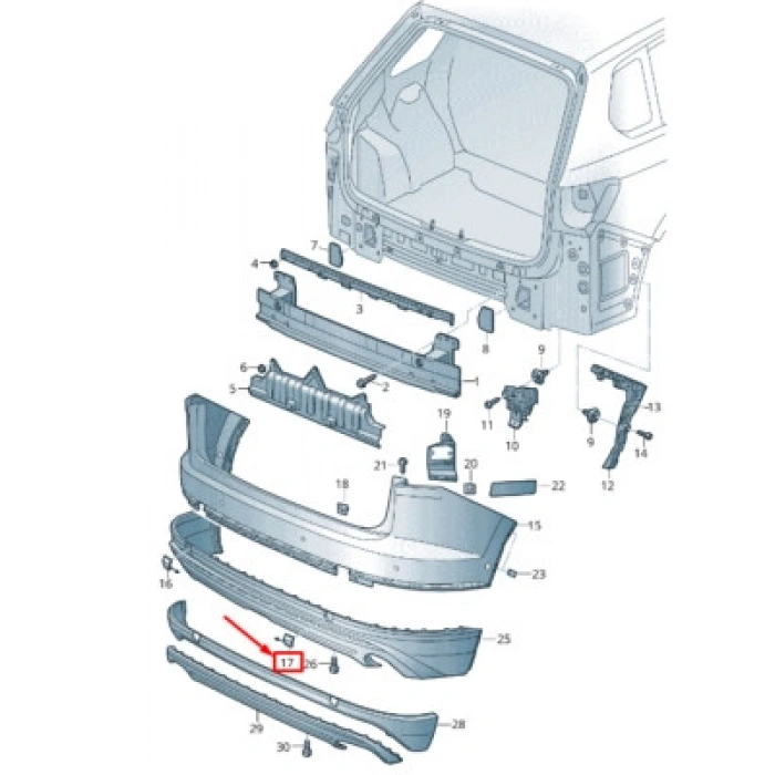 Volkswagen Touareg 2019-2023 Arka Tampon Çeki Demir Kapağı Sağ (Oem No: 760807450A2Zz)