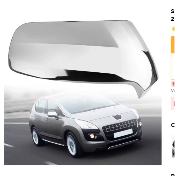 Peugeot 3008 - 5008 2009-2016 Nikelaj Ayna Kapağı Sağ