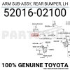 Toyota Avensis- 10/14; Arka Tampon Demiri Bağlantı Ayağı Sol (Metal) (Oem No: 52016-02100)